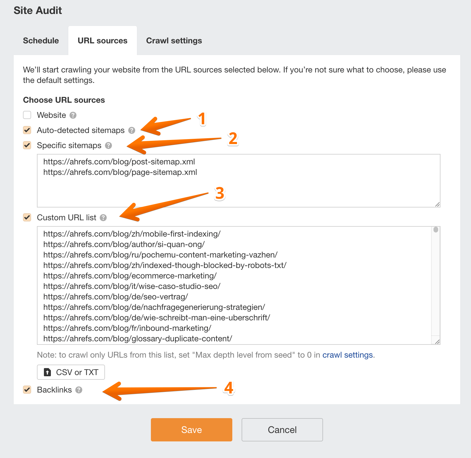 انشاء مشروع جديد لموقعك في Ahrefs Site Audit
