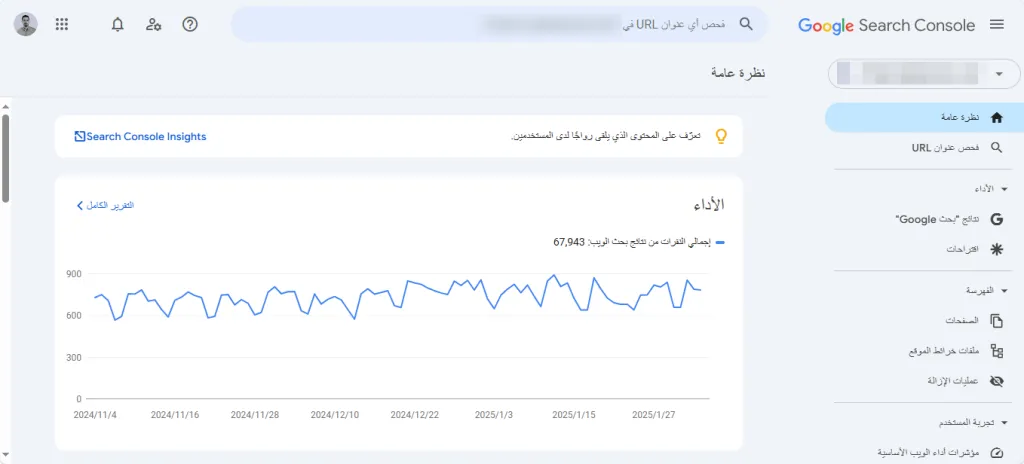 فحص اداء الموقع بأداة جوجل سيرش كونسول (Google Search Console)